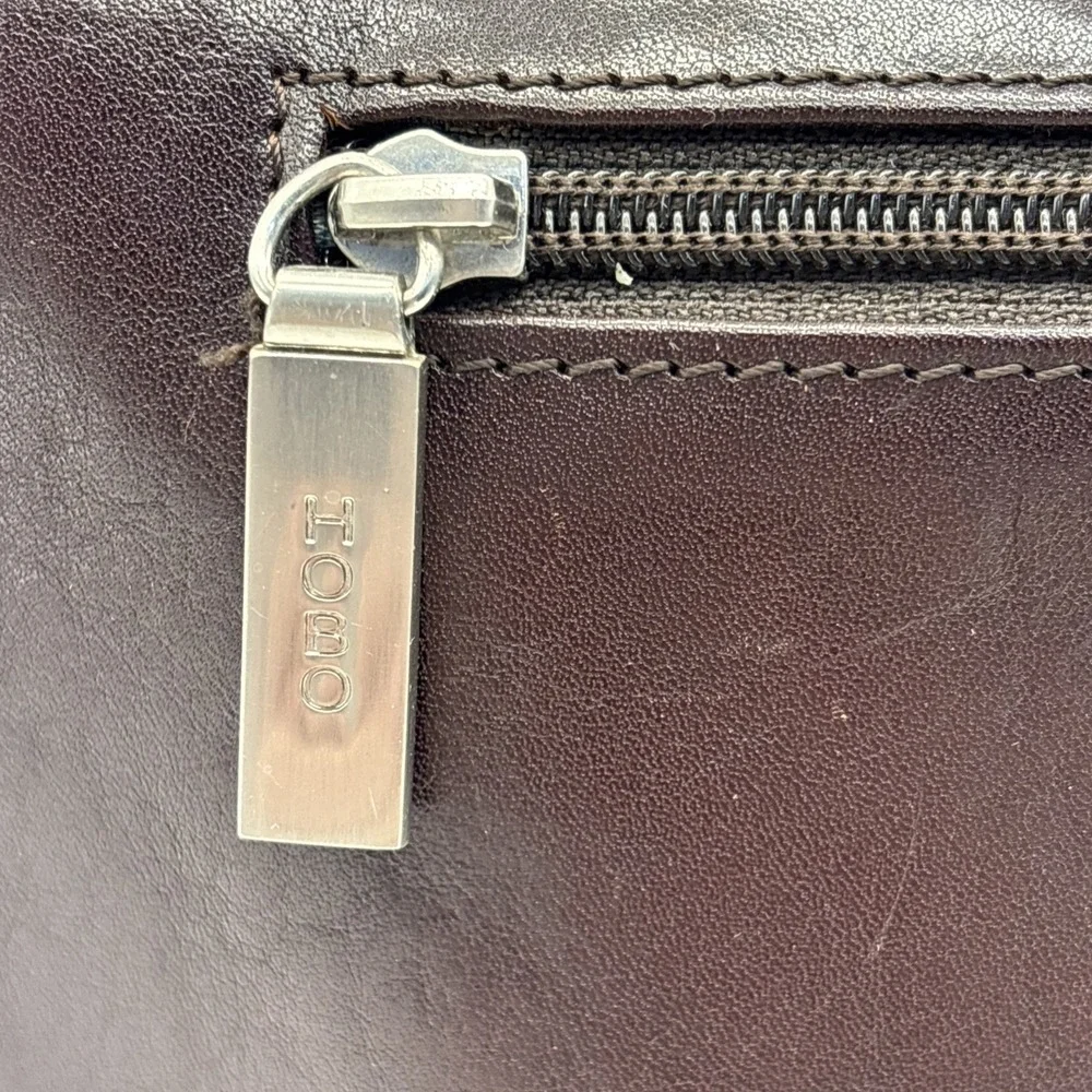 Vintage Hobo International Brown Glazed Leather Shoulder Bag